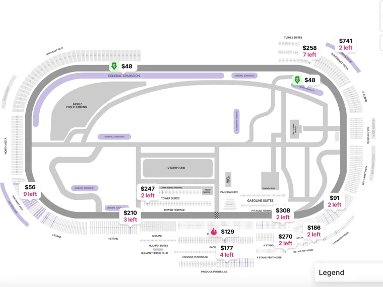 Nascar Indy seat map - Indianapolis Motor Speedway Brickyard 400 seat map - Indianapolis Motor Speedway